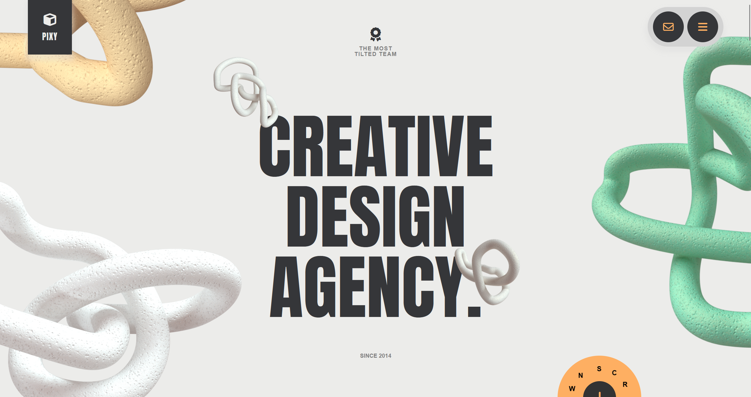 Responsive website layout (HTML/CSS), Creative Design Agency practice site preview